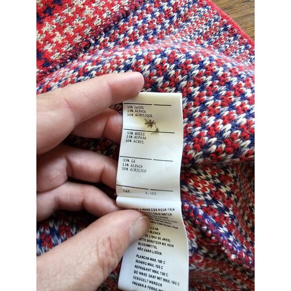 Anthropologie by Aldomartins SWEATER COAT Wool Alpaca Blend Size 12 Herringbone - Picture 4 of 11